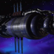 The titular space station, as it appeared in the original Babylon 5.